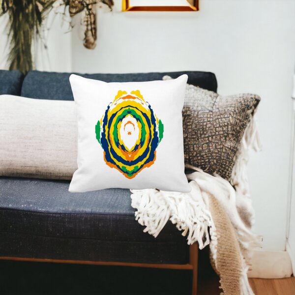 Perna Decorativa Model Abstract, Multicolor, 40x40 cm, Alba, Mata, Husa Detasabila, Burduf 15 40x40 cm