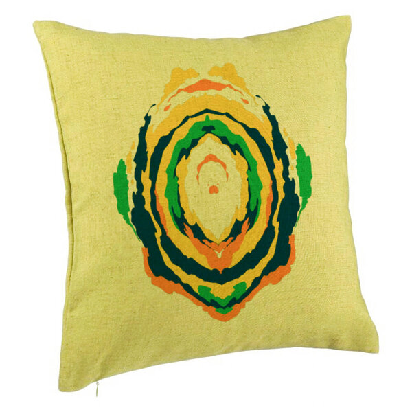 Perna Decorativa, Model Abstract, Multicolor, 40x40 cm, Verde, Husa Detasabila, Burduf 5 Perna Decorativa