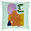 Perna Decorativa, Model Abstracta 1, 40x40 cm, Verde Menta, Husa Detasabila, Burduf 22 Perna Decorativa
