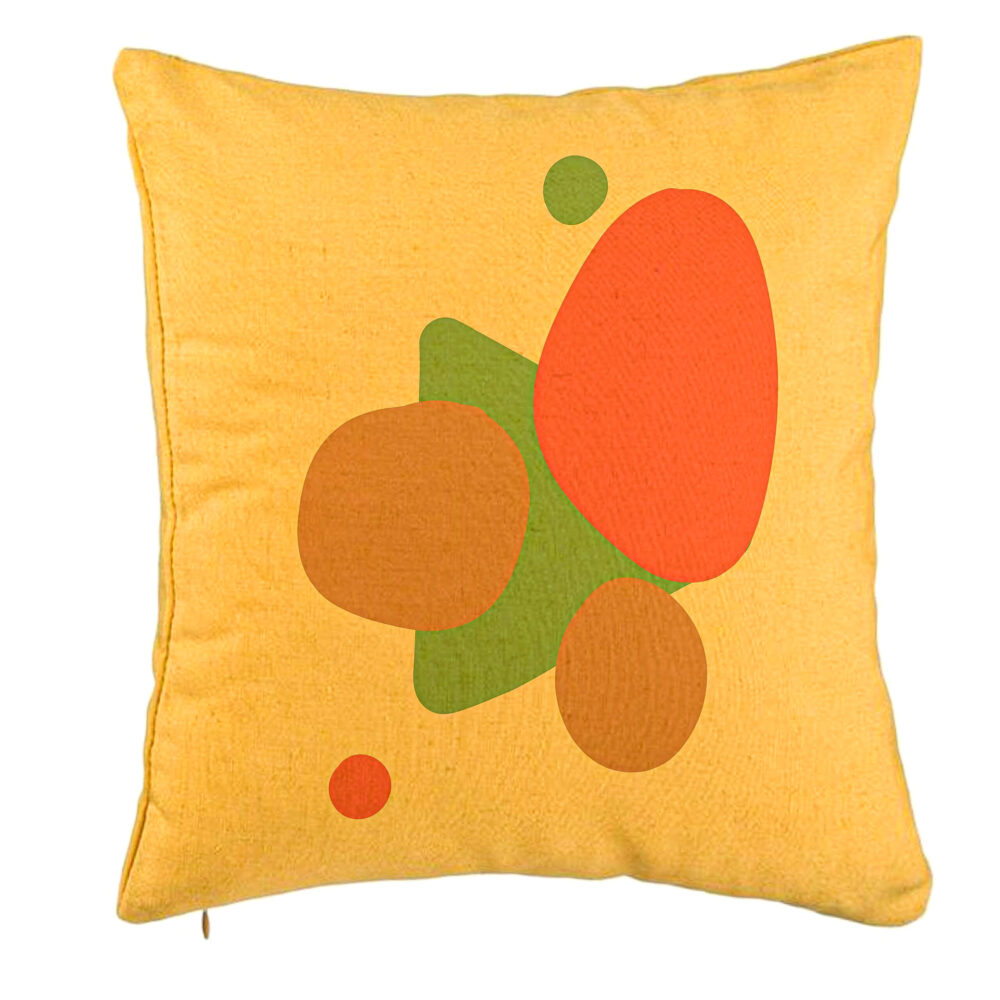 Perna Decorativa, Model Abstracta 10, 40x40 cm, Galben, Husa Detasabila, Burduf 5 Perna Decorativa