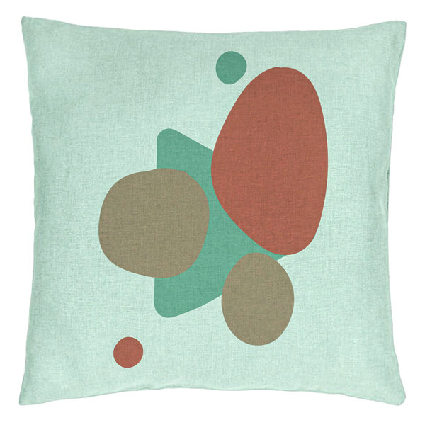 Perna Decorativa, Model Abstracta 10, 40x40 cm, Verde Menta, Husa Detasabila, Burduf 15 Perna Decorativa