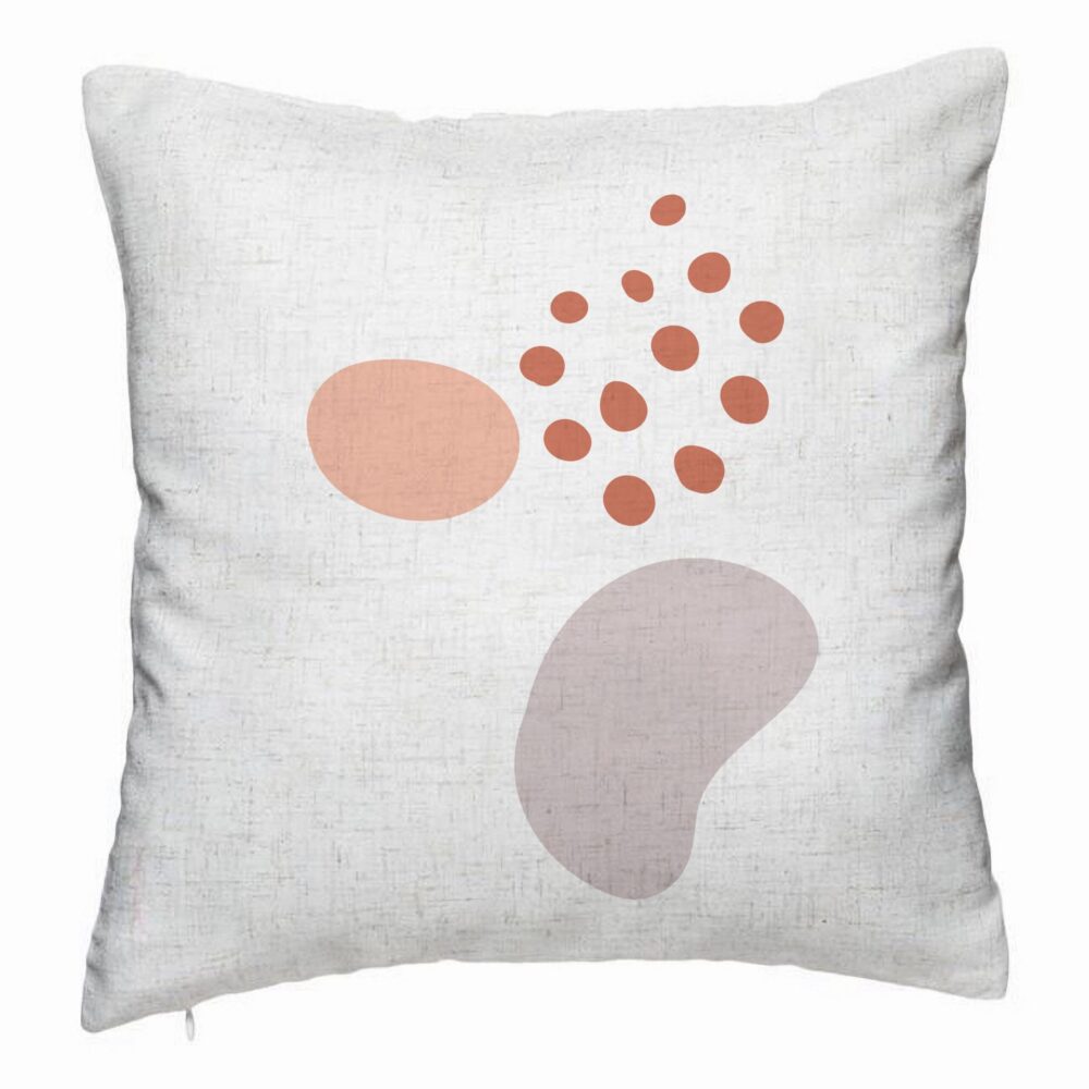 Perna Decorativa, Model Abstracta 11, 40x40 cm, Alb Murdar, Husa Detasabila, Burduf 5 Perna Decorativa