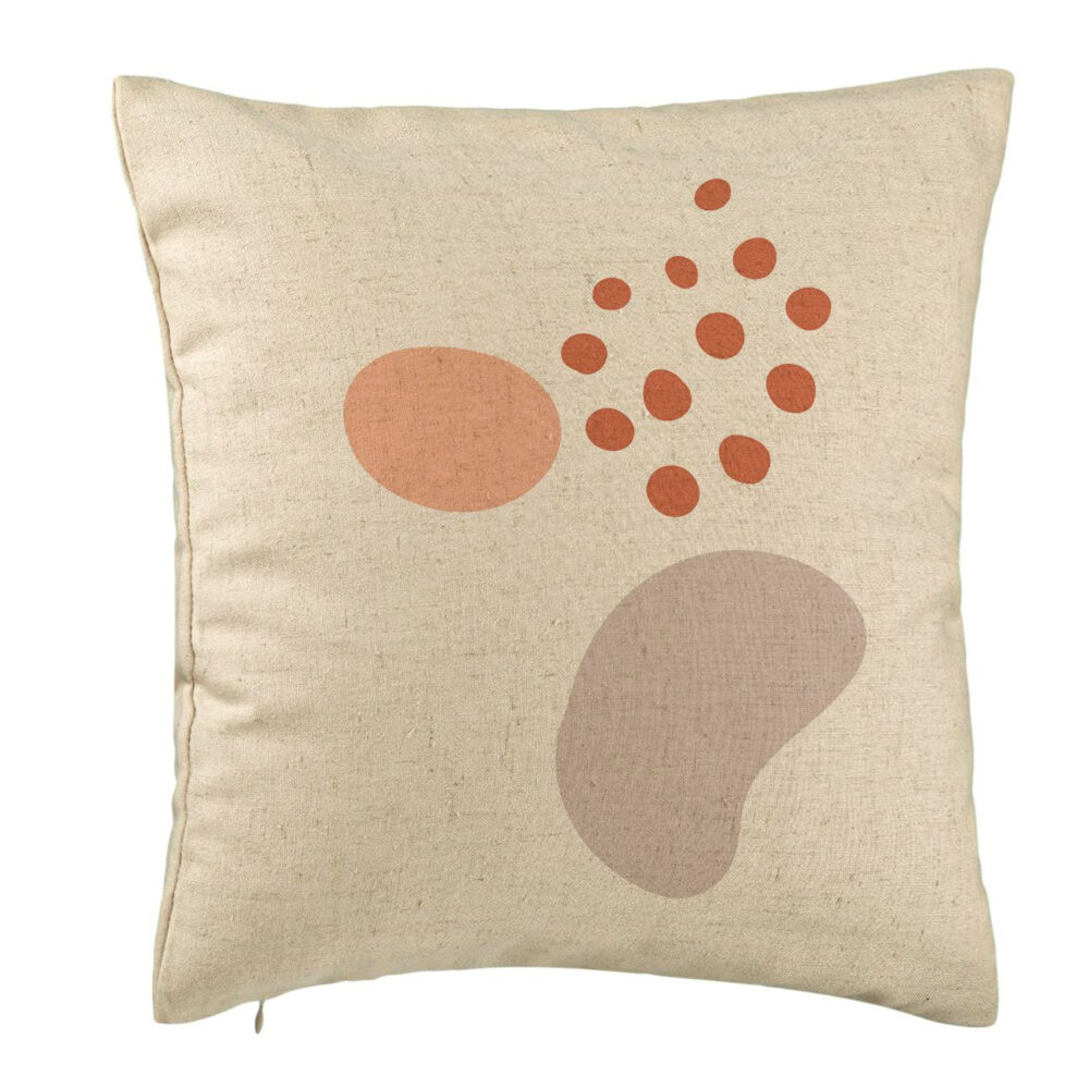 Perna Decorativa, Model Abstracta 11, 40x40 cm, Bej, Husa Detasabila, Burduf 5 Perna Decorativa