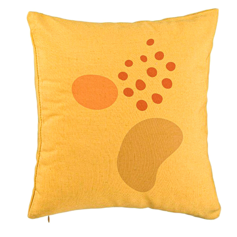 Perna Decorativa, Model Abstracta 11, 40x40 cm, Galben, Husa Detasabila, Burduf 5 Perna Decorativa