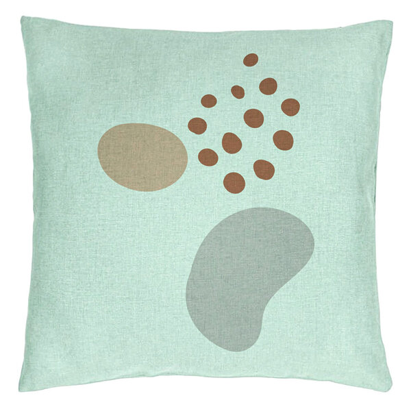 Perna Decorativa, Model Abstracta 11, 40x40 cm, Verde Menta, Husa Detasabila, Burduf 15 Perna Decorativa