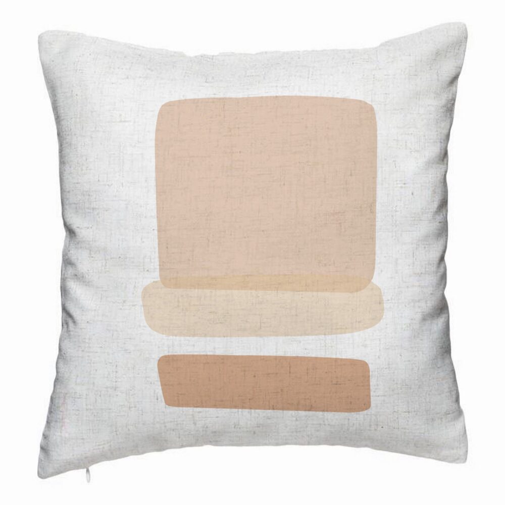 Perna Decorativa, Model Abstracta 12, 40x40 cm, Alb Murdar, Husa Detasabila, Burduf 5 Perna Decorativa