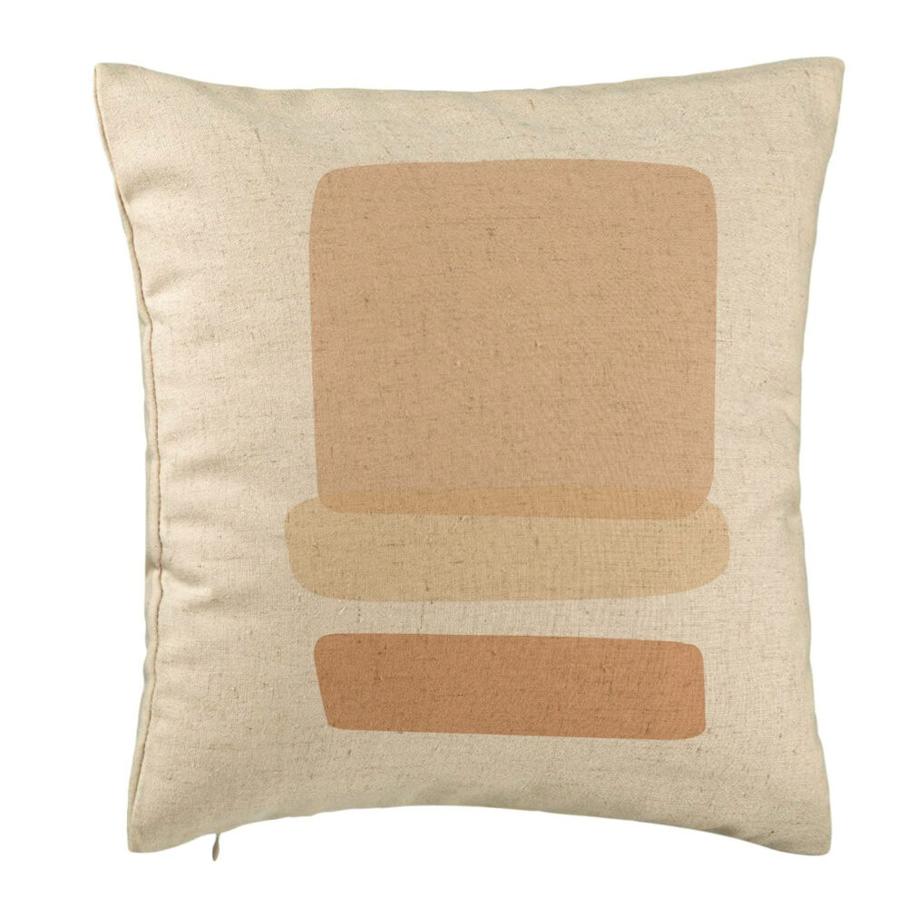 Perna Decorativa, Model Abstracta 12, 40x40 cm, Bej, Husa Detasabila, Burduf 5 Perna Decorativa