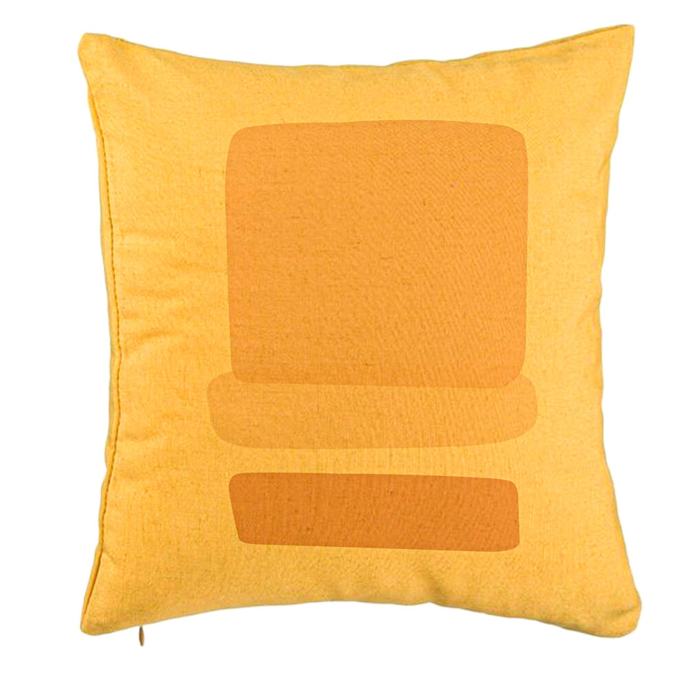 Perna Decorativa, Model Abstracta 12, 40x40 cm, Galben, Husa Detasabila, Burduf 5 Perna Decorativa