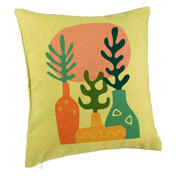 Perna Decorativa, Model Abstracta 2, 40x40 cm, Verde, Husa Detasabila, Burduf 5 Perna Decorativa