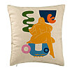 Perna Decorativa, Model Abstracta 3, 40x40 cm, Bej, Husa Detasabila, Burduf 7 Perna Decorativa