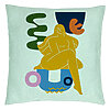 Perna Decorativa, Model Abstracta 3, 40x40 cm, Verde Menta, Husa Detasabila, Burduf 22 Perna Decorativa