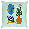 Perna Decorativa, Model Abstracta 5, 40x40 cm, Verde Menta, Husa Detasabila, Burduf 22 Perna Decorativa