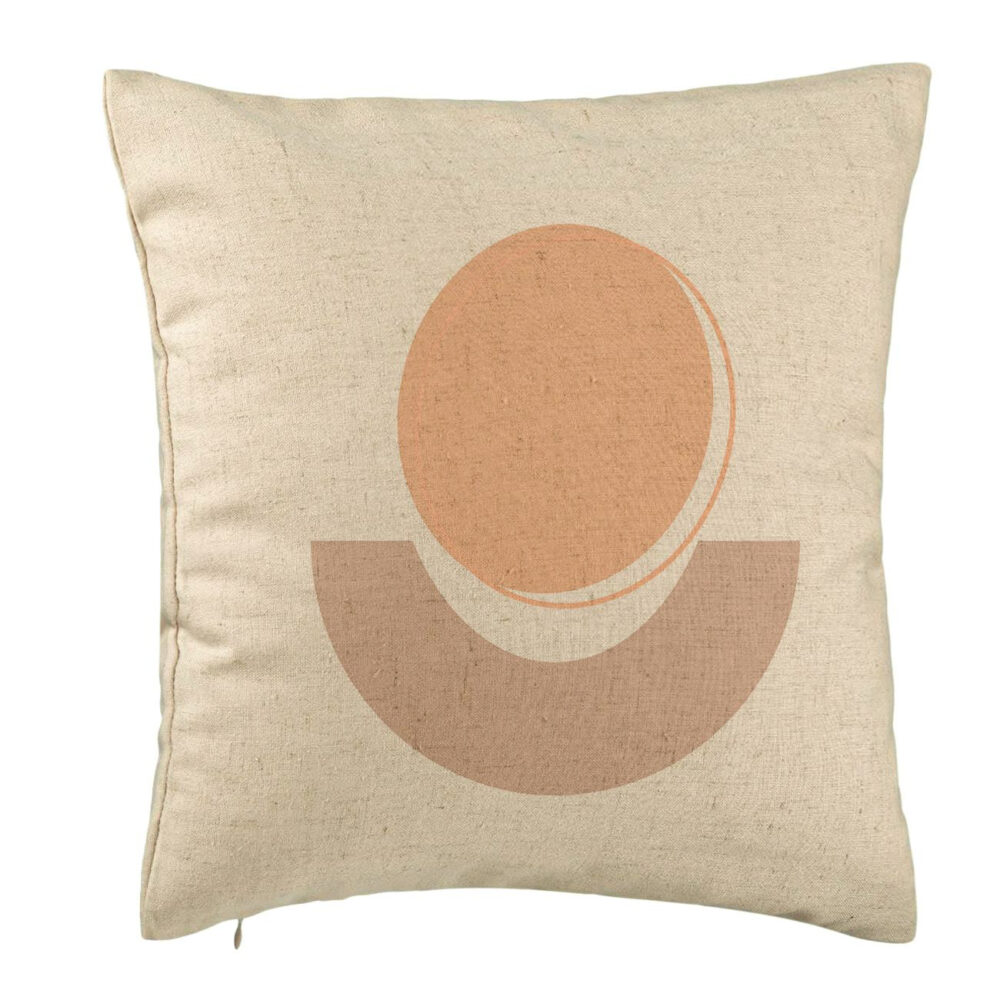 Perna Decorativa, Model Abstracta 7, 40x40 cm, Bej, Husa Detasabila, Burduf 5 Perna Decorativa
