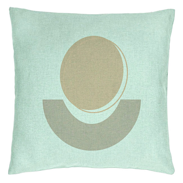 Perna Decorativa, Model Abstracta 7, 40x40 cm, Verde Menta, Husa Detasabila, Burduf 15 Perna Decorativa