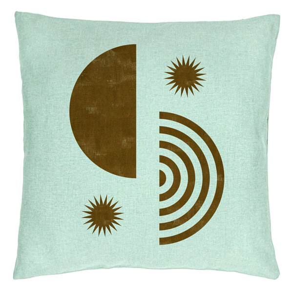 Perna Decorativa, Model Abstracta 8, 40x40 cm, Verde Menta, Husa Detasabila, Burduf 15 Perna Decorativa
