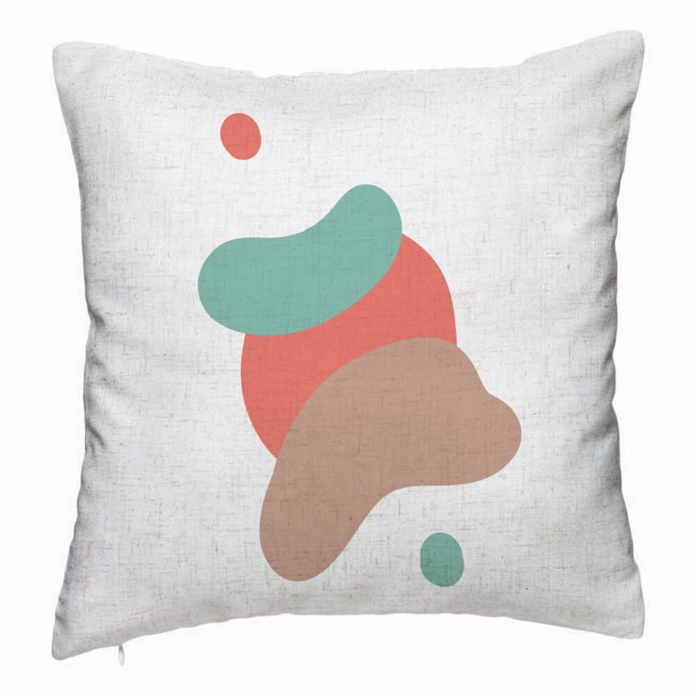 Perna Decorativa, Model Abstracta 9, 40x40 cm, Alb Murdar, Husa Detasabila, Burduf 5 Perna Decorativa
