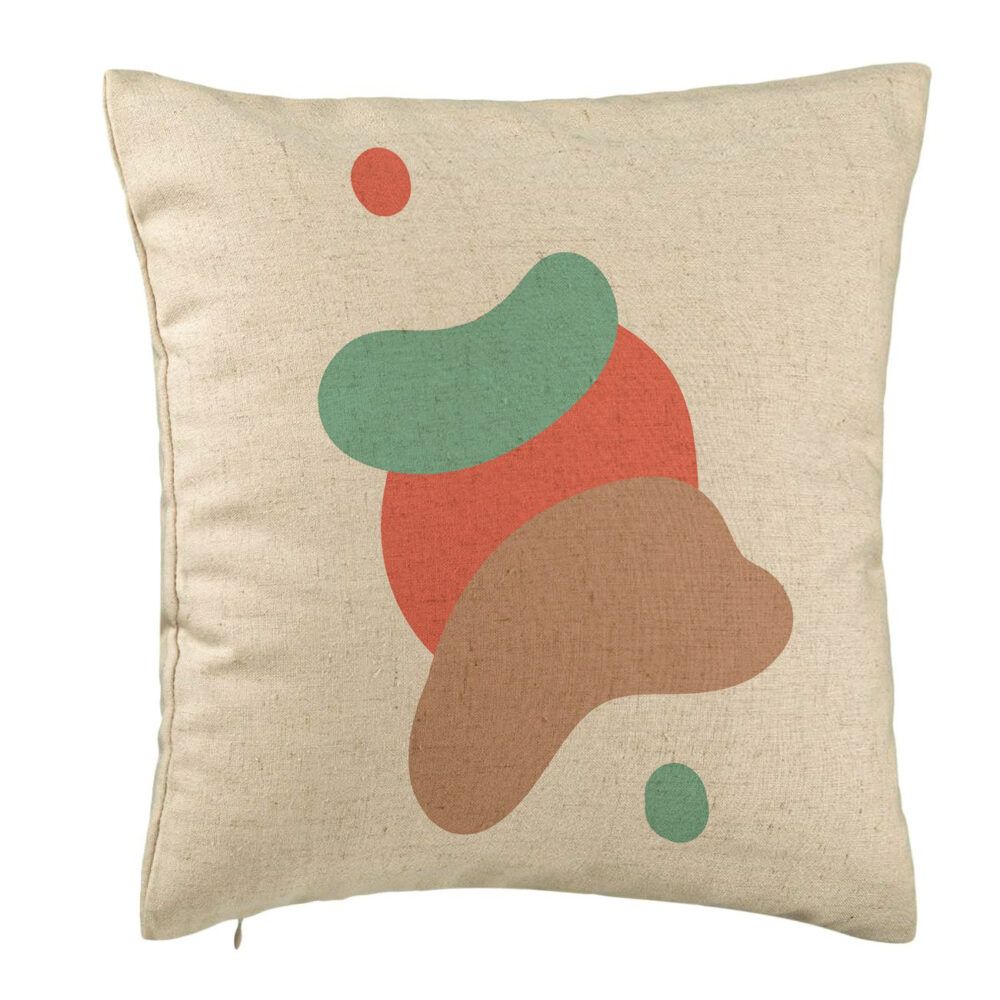 Perna Decorativa, Model Abstracta 9, 40x40 cm, Bej, Husa Detasabila, Burduf 5 Perna Decorativa