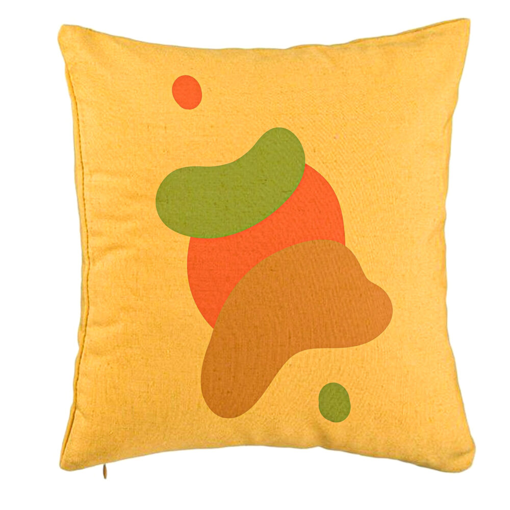 Perna Decorativa, Model Abstracta 9, 40x40 cm, Galben, Husa Detasabila, Burduf 5 Perna Decorativa