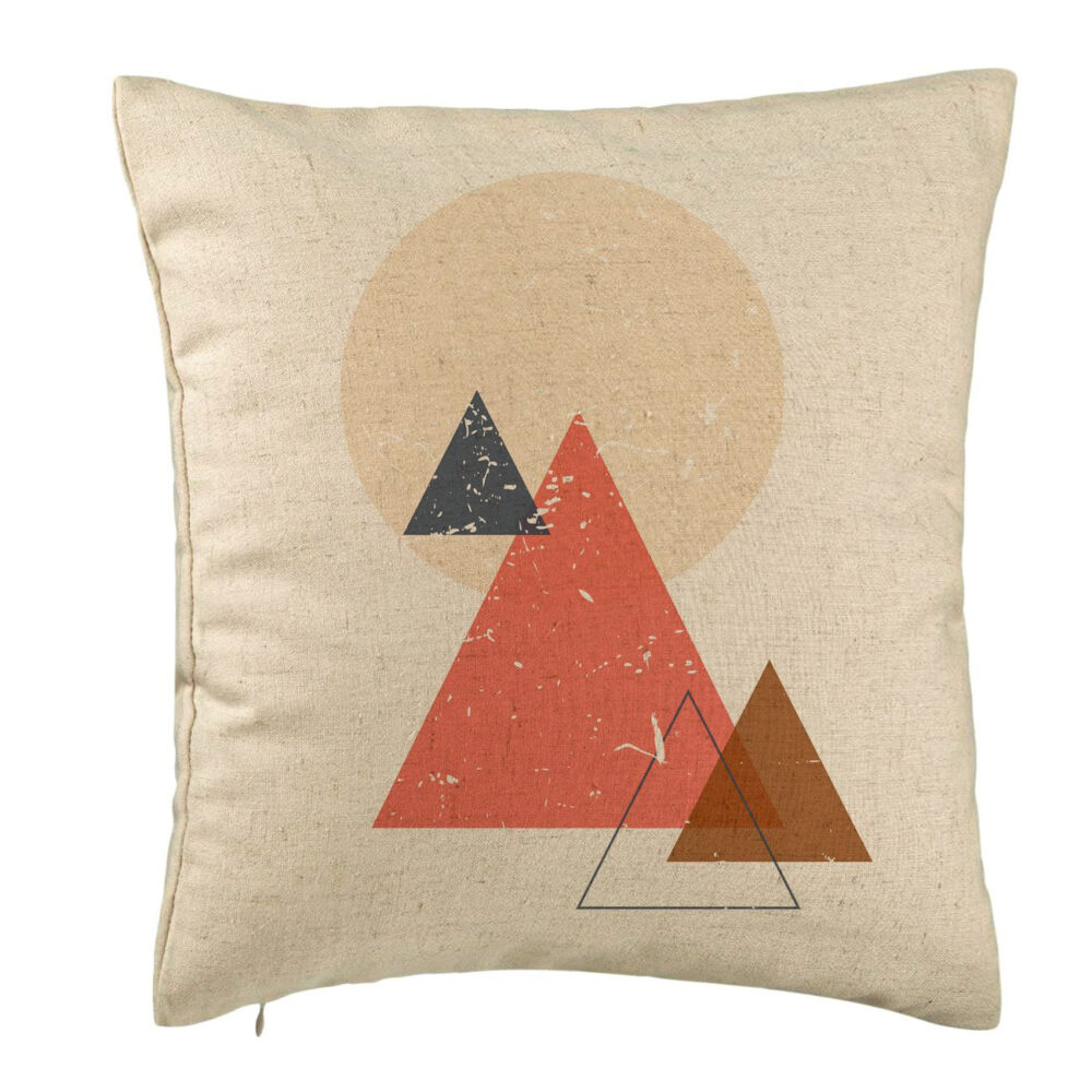 Perna Decorativa, Model Abstracta Forme Geometrice 4, Multicolor, 40x40 cm, Bej, Husa Detasabila, Burduf 5 Perna Decorativa