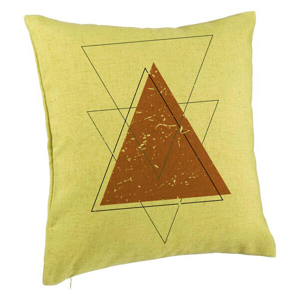Perna Decorativa, Model Abstracta Forme Geometrice, 40x40 cm, Verde, Husa Detasabila, Burduf 5 Perna Decorativa