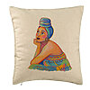 Perna Decorativa, Model African Fashion, 40x40 cm, Bej, Husa Detasabila, Burduf 7 Perna Decorativa