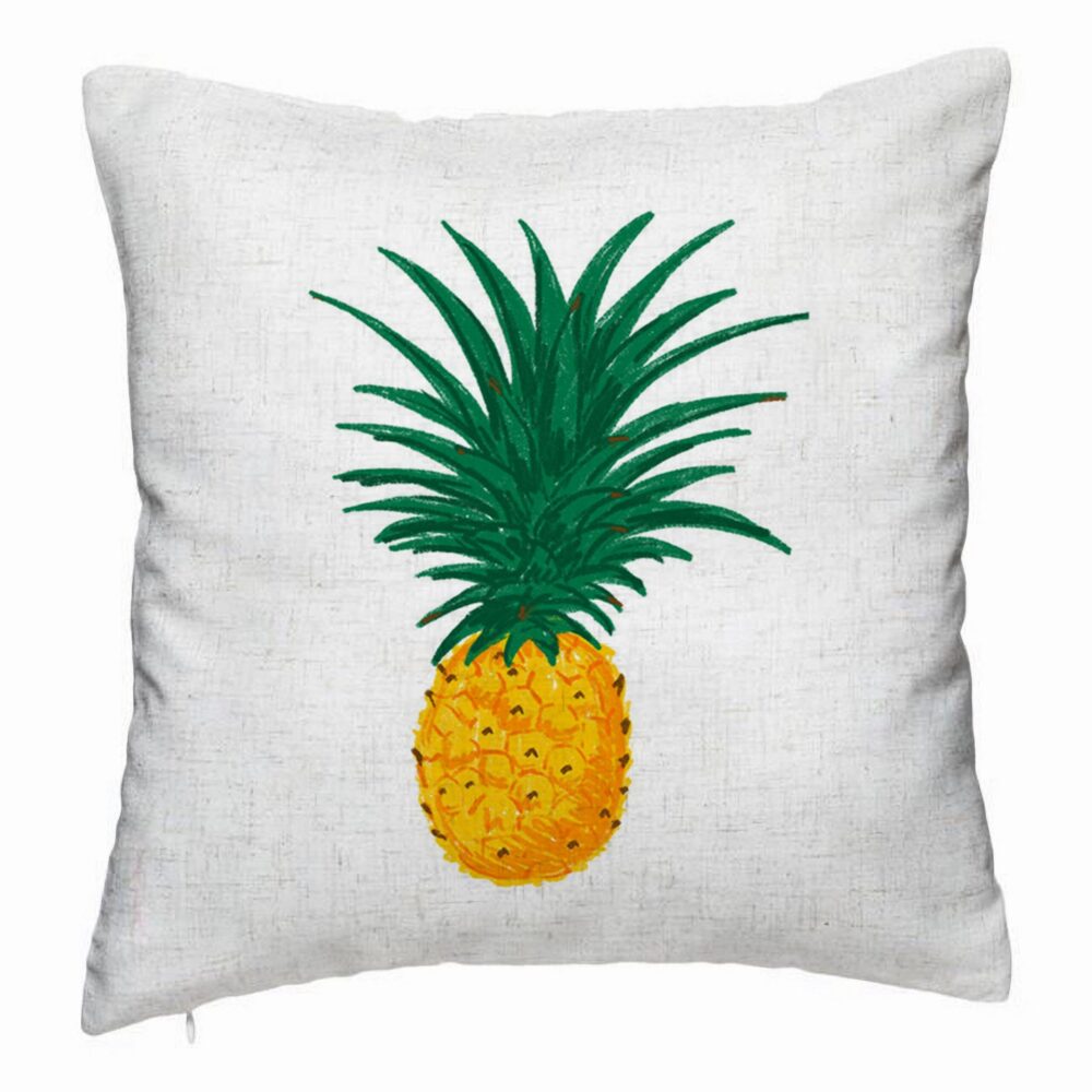 Perna Decorativa, Model Ananas, 40x40 cm, Alb Murdar, Husa Detasabila, Burduf 5 Perna Decorativa