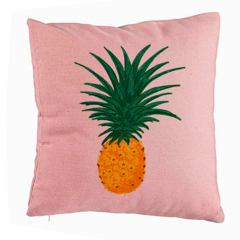 Perna Decorativa, Model Ananas, 40x40 cm, Roz, Husa Detasabila, Burduf 5 Perna Decorativa
