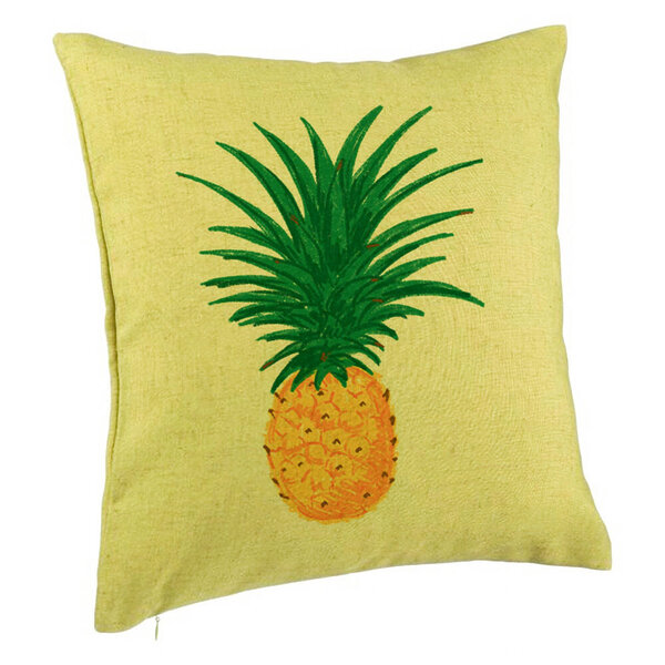 Perna Decorativa, Model Ananas, 40x40 cm, Verde, Husa Detasabila, Burduf 5 Perna Decorativa