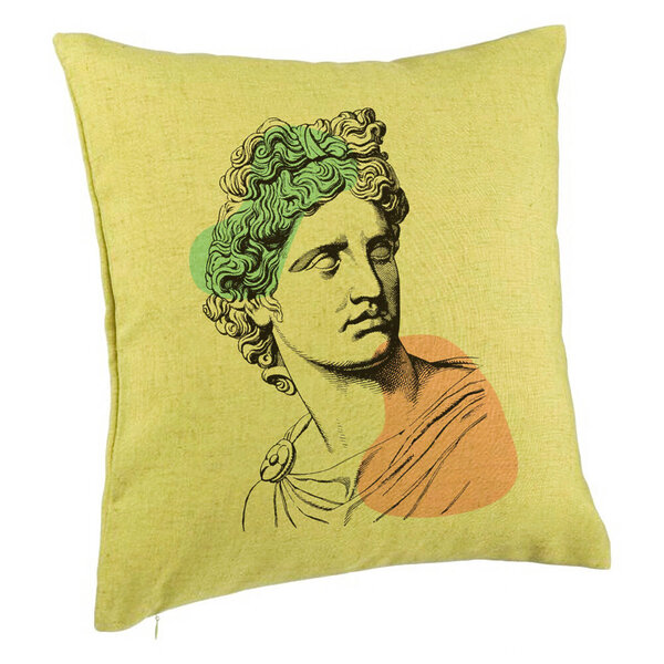 Perna Decorativa, Model Apollo Belvedere, 40x40 cm, Verde, Husa Detasabila, Burduf 5 Perna Decorativa