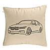 Perna Decorativa, Model BMW Lover, 40x40 cm, Bej, Husa Detasabila, Burduf 7 Perna Decorativa