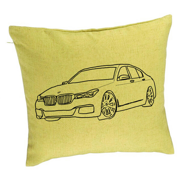 Perna Decorativa, Model BMW Lover, 40x40 cm, Verde, Husa Detasabila, Burduf 5 Perna Decorativa