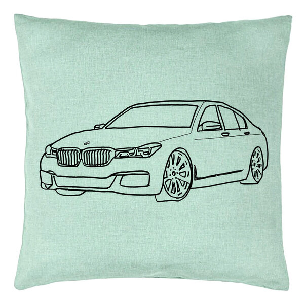 Perna Decorativa, Model BMW Lover, 40x40 cm, Verde Menta, Husa Detasabila, Burduf 15 Perna Decorativa