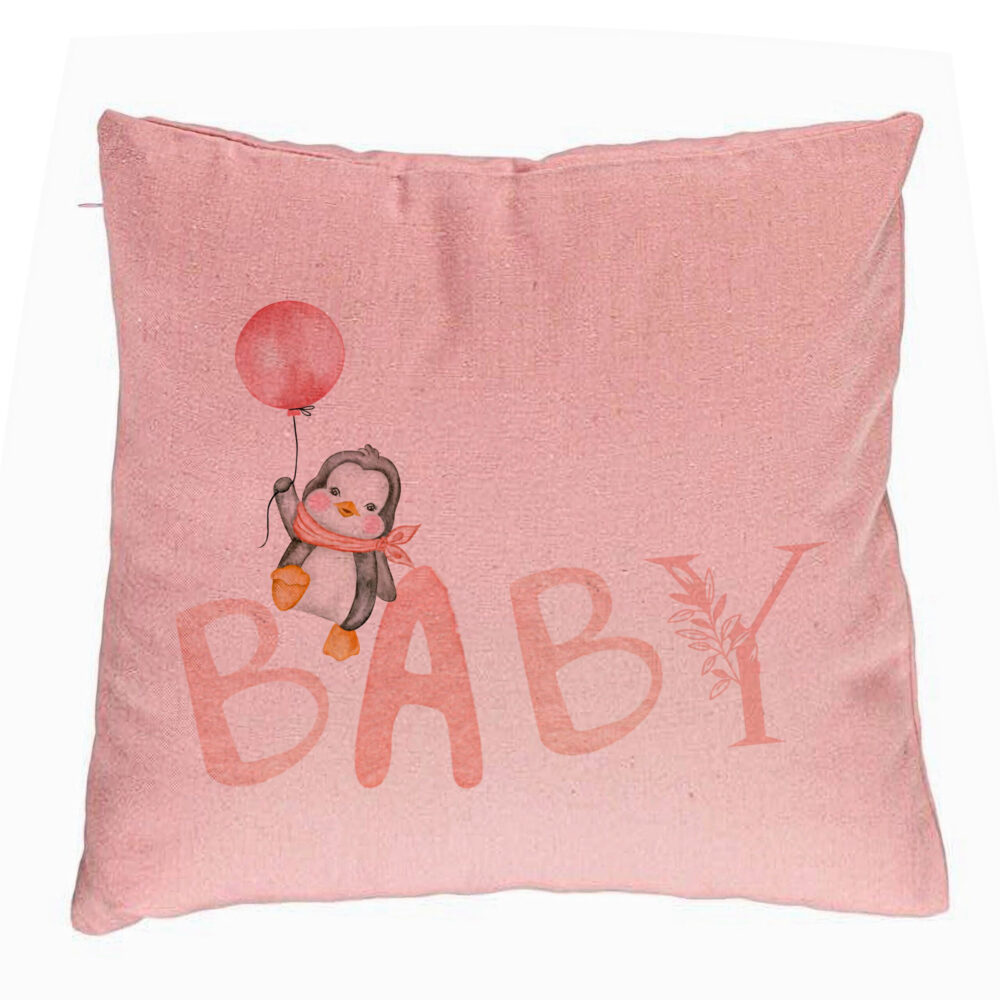Perna Decorativa, Model Baby, 40x40 cm, Roz, Husa Detasabila, Burduf 5 Perna Decorativa
