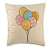 Perna Decorativa, Model Baloane Multicolor, 40x40 cm, Bej, Husa Detasabila, Burduf 7 Perna Decorativa