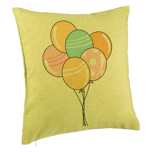 Perna Decorativa, Model Baloane Multicolor, 40x40 cm, Verde, Husa Detasabila, Burduf 5 Perna Decorativa