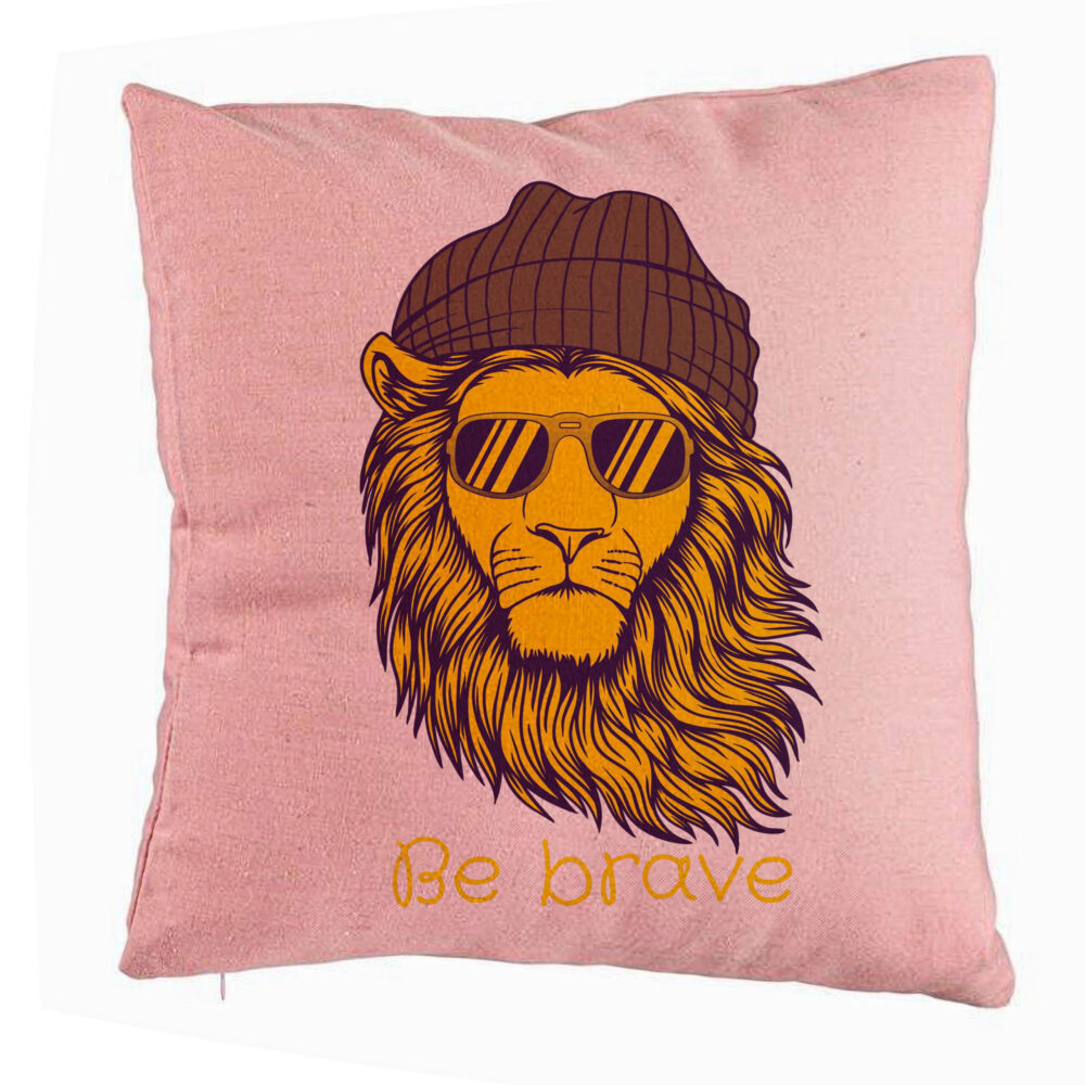 Perna Decorativa, Model Be Brave, 40x40 cm, Roz, Husa Detasabila, Burduf 5 Perna Decorativa