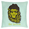 Perna Decorativa, Model Be Brave, 40x40 cm, Verde Menta, Husa Detasabila, Burduf 22 Perna Decorativa
