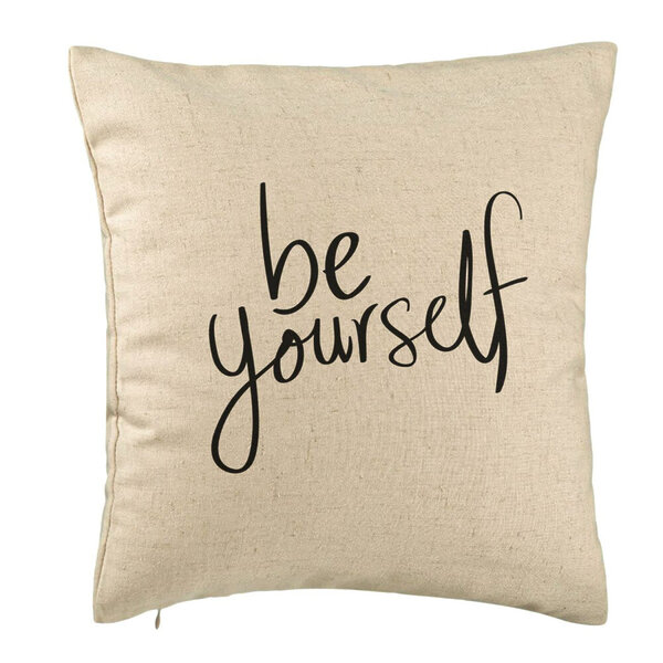 Perna Decorativa, Model Be Yourself, 40x40 cm, Bej, Husa Detasabila, Burduf 5 Perna Decorativa