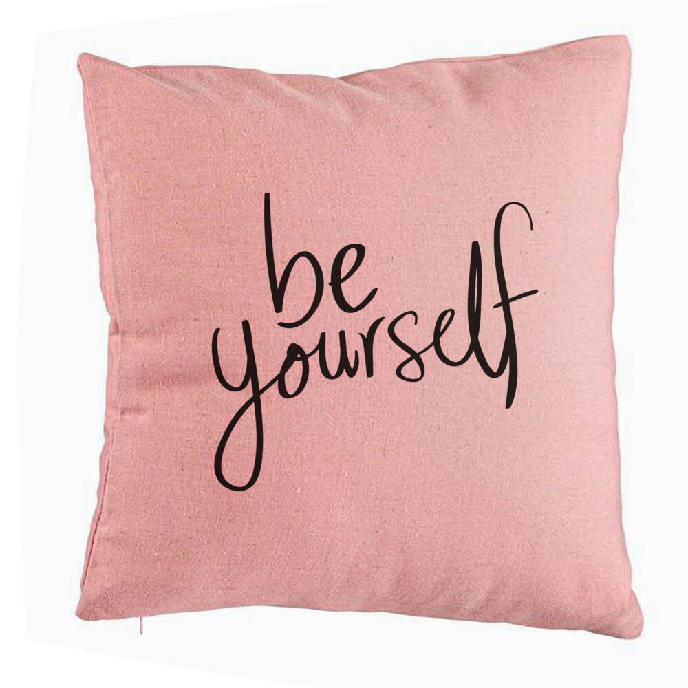 Perna Decorativa, Model Be Yourself, 40x40 cm, Roz, Husa Detasabila, Burduf 5 Perna Decorativa