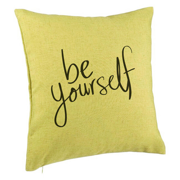Perna Decorativa, Model Be Yourself, 40x40 cm, Verde, Husa Detasabila, Burduf 5 Perna Decorativa
