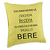 Perna Decorativa, Model Beau o Bere, 40x40 cm, Verde, Husa Detasabila, Burduf 7 Perna Decorativa