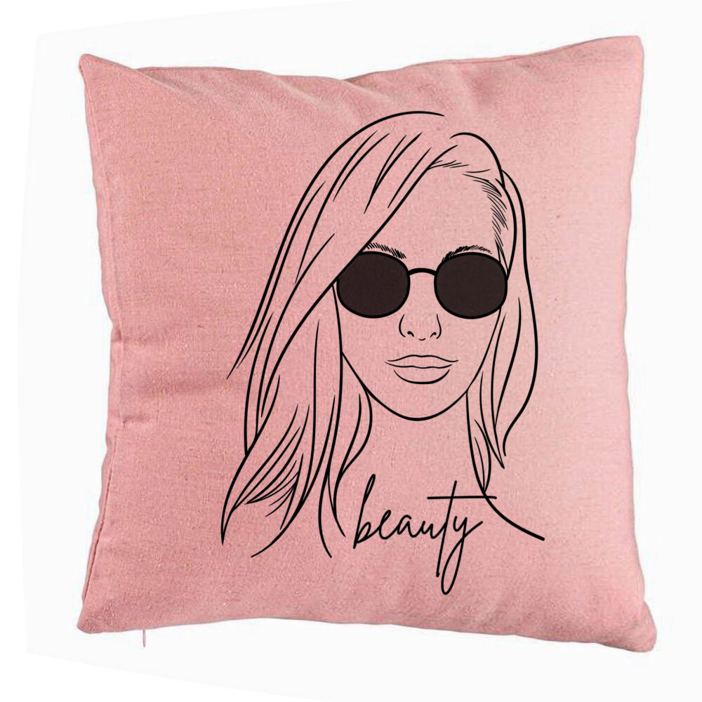Perna Decorativa, Model Beauty life, 40x40 cm, Roz, Husa Detasabila, Burduf 5 Perna Decorativa