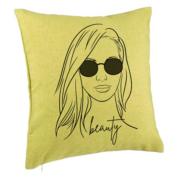 Perna Decorativa, Model Beauty life, 40x40 cm, Verde, Husa Detasabila, Burduf 5 Perna Decorativa