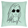 Perna Decorativa, Model Beauty life, 40x40 cm, Verde Menta, Husa Detasabila, Burduf 22 Perna Decorativa