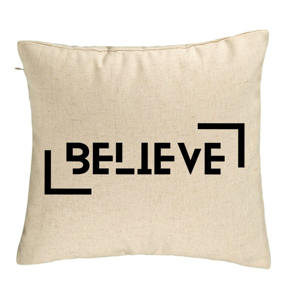 Perna Decorativa, Model Believe, 40x40 cm, Bej, Husa Detasabila, Burduf 5 Perna Decorativa