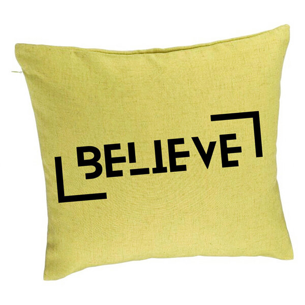 Perna Decorativa, Model Believe, 40x40 cm, Verde, Husa Detasabila, Burduf 5 Perna Decorativa