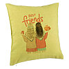 Perna Decorativa, Model Best Friends, 40x40 cm, Verde, Husa Detasabila, Burduf 7 Perna Decorativa