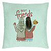 Perna Decorativa, Model Best Friends, 40x40 cm, Verde Menta, Husa Detasabila, Burduf 22 Perna Decorativa