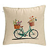 Perna Decorativa, Model Bicicleta Floarala, 40x40 cm, Bej, Husa Detasabila, Burduf 7 Perna Decorativa