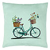 Perna Decorativa, Model Bicicleta Floarala, 40x40 cm, Verde Menta, Husa Detasabila, Burduf 22 Perna Decorativa